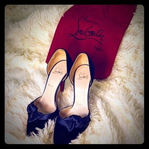 Christian Louboutin Pumps-Blue Velvet w/ Satin Bow